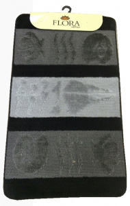 Набор ковриков для ванной и туалета 60*100 "HURREM", ZALEL, Black