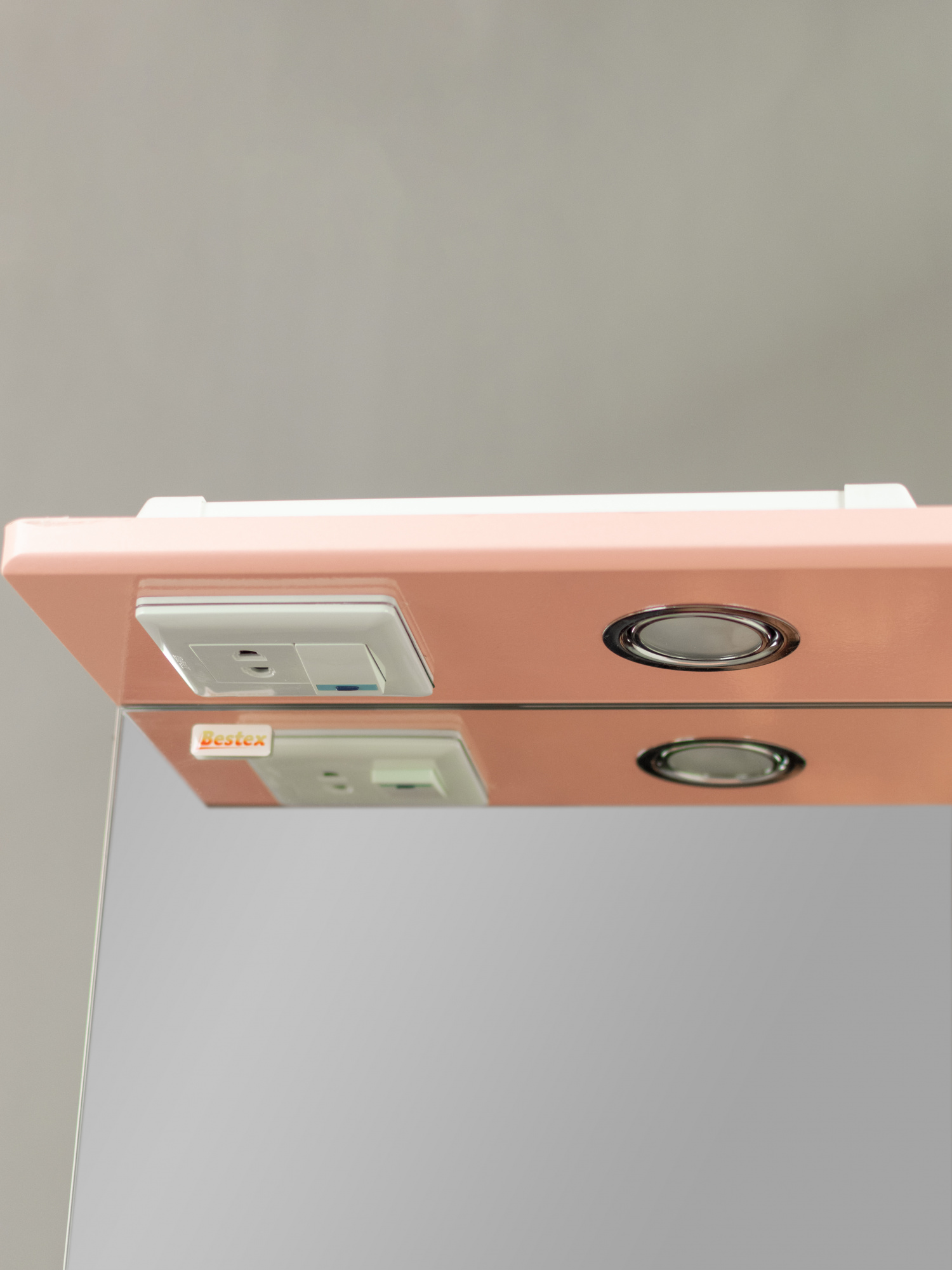 Зеркало 65 Восход (правый) розовый металлик СВ, 0727c.34R w