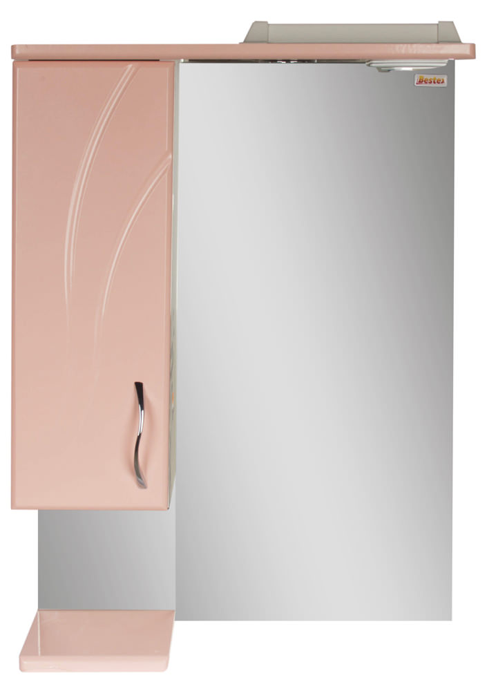 Зеркало 60 Волна new (левый) розовый металлик СВ 4525c.34L w S