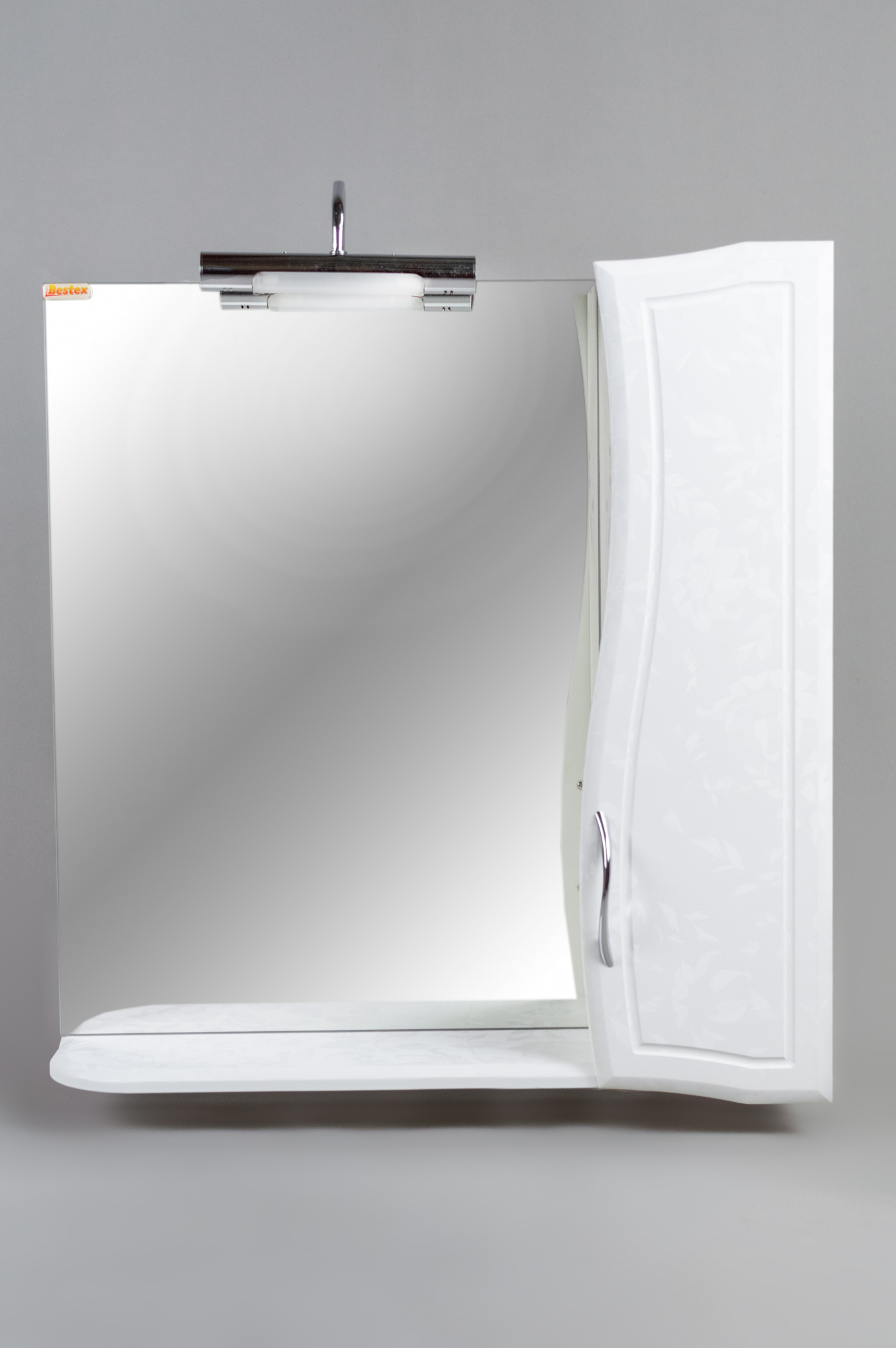 Зеркало 65 Махаон (правый) белый шелк СВ, 0227c.4Rw