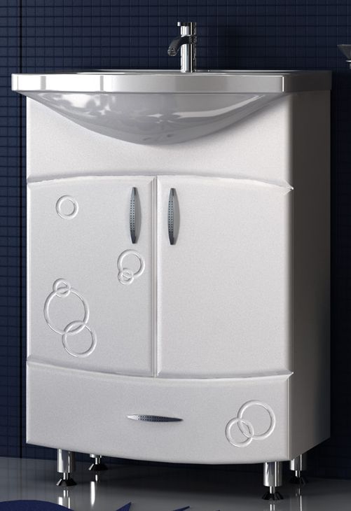 Тумба 70 Улыбка (под раковину "Лидия-70") шелк белый, 0518.4 w