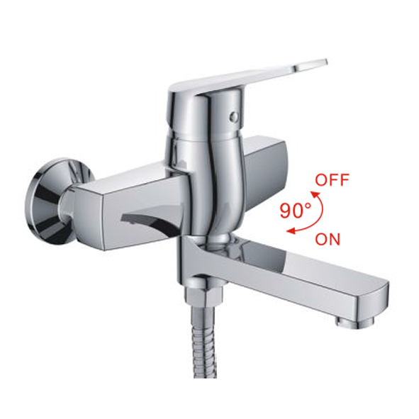 L3140 Смеситель для ванны короткий поворотный излив дивертор в корпусе латунь (9) LEDEME