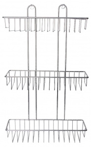 Полка 3-х ярусная  прям.корзина хром зеркало ПКП-3