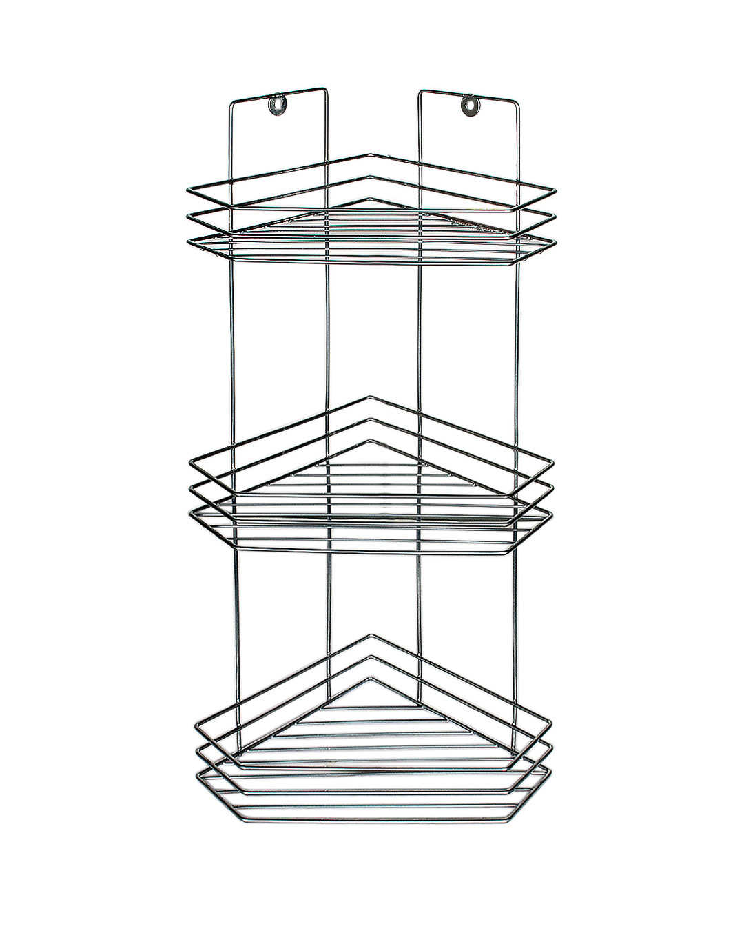 Полка 3-х ярусная угловая трапеция 490мм хром зеркало ПТ-3