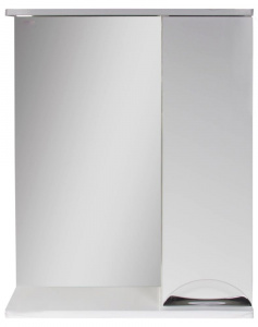Зеркало-шкаф Делла-70 без светильника, правый, 70х16х74 см, цвет белый, Bestex 