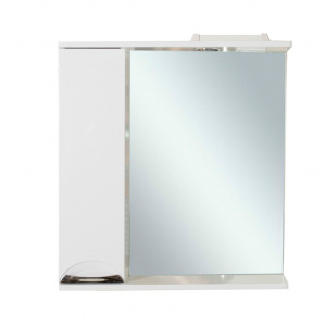 Зеркало-шкаф Делла-60 с подсветкой, левый, 60х16х74 см, цвет белый, Bestex