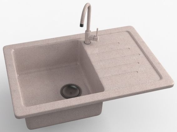 Кухонная мойка GranAlliance G-54 двухсекционная песок (770х510х200)