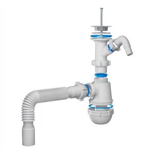 А-40059 Сифон "Орио" с од. отв., гиб. тр 1 1/2" 40 для кухонной мойки