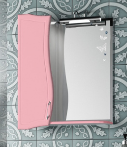 Зеркало 65 Махаон (правый) розовый, 0227.15R w