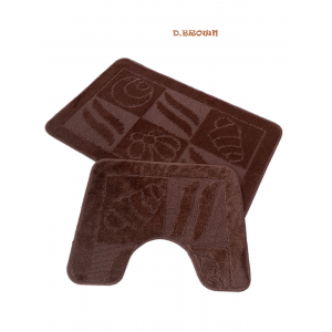 Набор ковриков для ванной и туалета 60*100, ZALEL (Mono), D.Brown