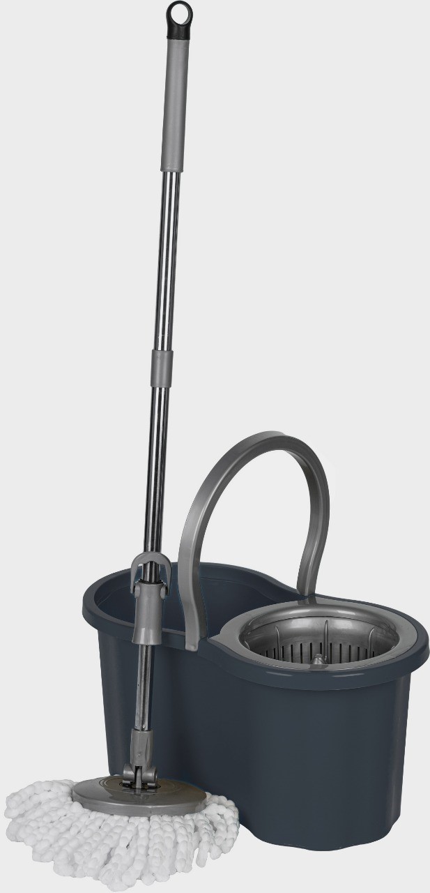 Комплект для уборки (ведро с отжимом+швабра с насадкой) графит ЕКЭК-405-04