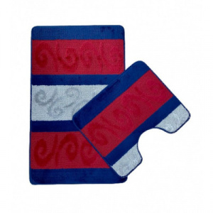 Набор ковриков для ванной и туалета 60*100 "HURREM", ZALEL, Red-Blue