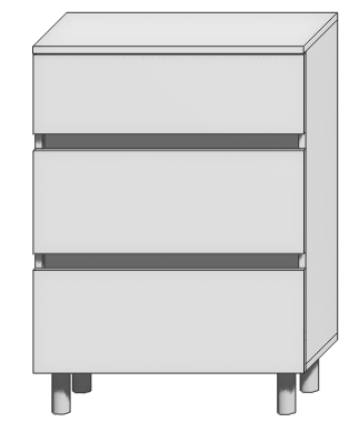 Тумба напольная 60 Стиль 3 ящика, без ручек