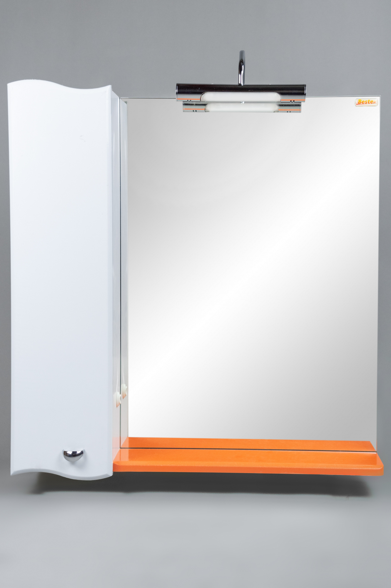 Зеркало 65 Парус-3 (левый) бело-оранжевый металлик СВ, 2327c.1/44Lw