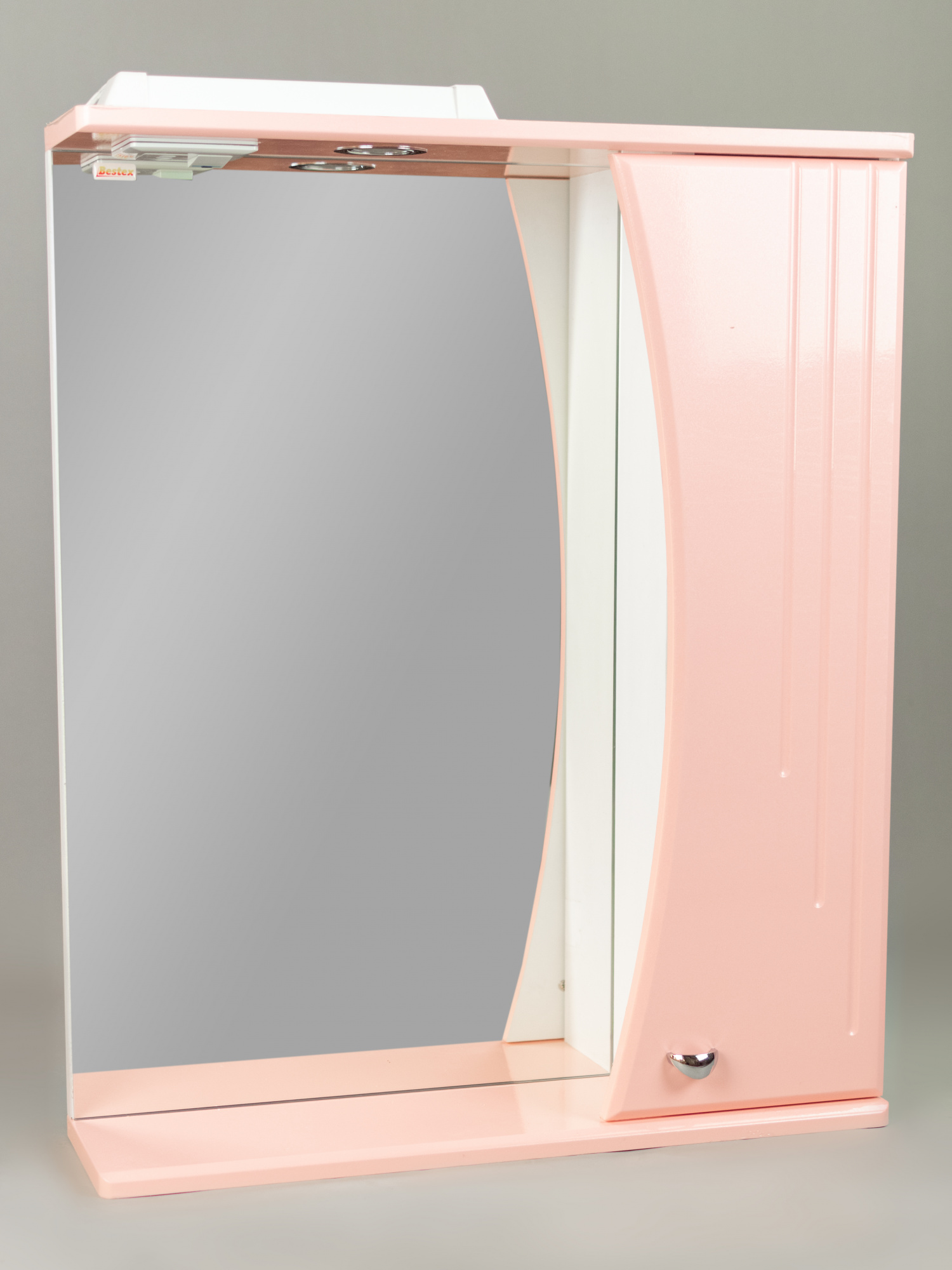 Зеркало 65 Восход (правый) розовый металлик СВ, 0727c.34R w
