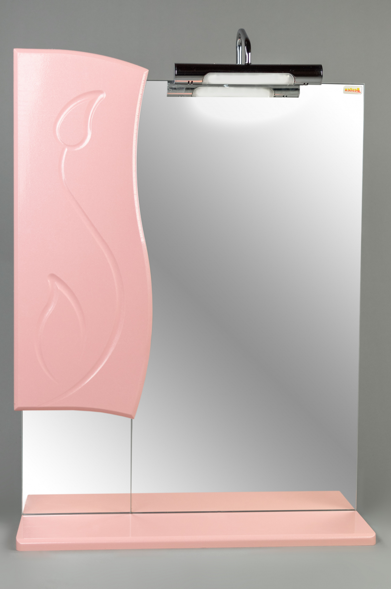 Зеркало 55 Флорина (левый) розовый металлик СВ, 3923c.34Lw