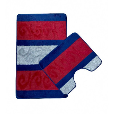 Набор ковриков для ванной и туалета 60*100 "HURREM", ZALEL, Red-Blue