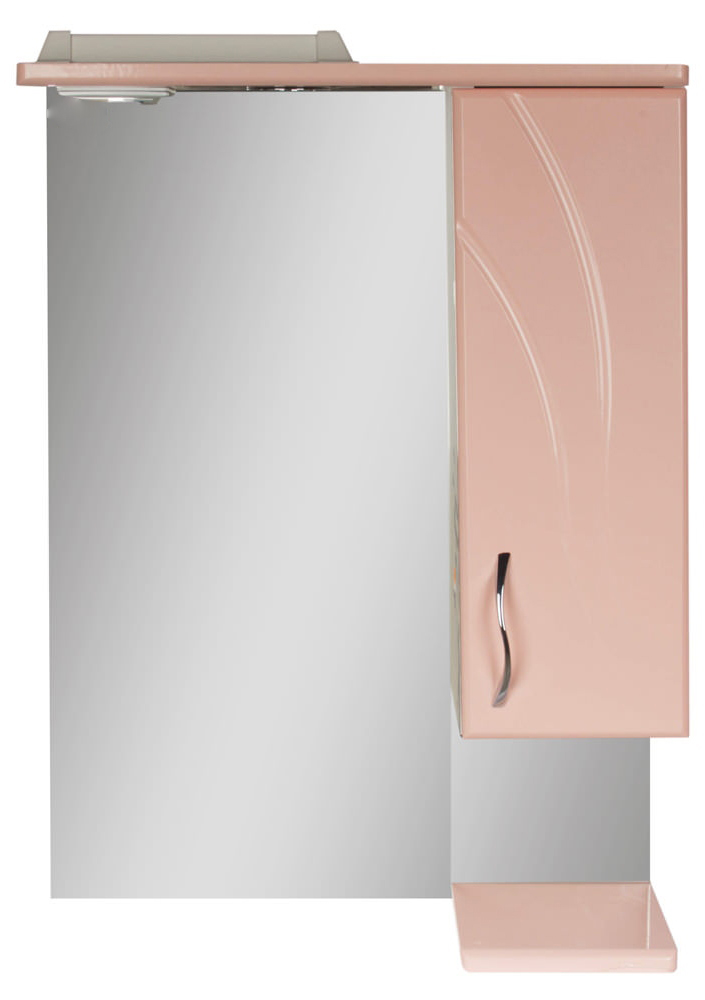 Зеркало 60 Волна new (правый) розовый металлик СВ 4525c.34R w
