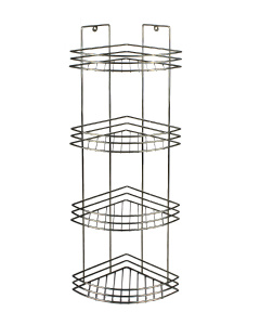Полка 4-х ярусная угловая хром зеркало 690мм ПУ-4