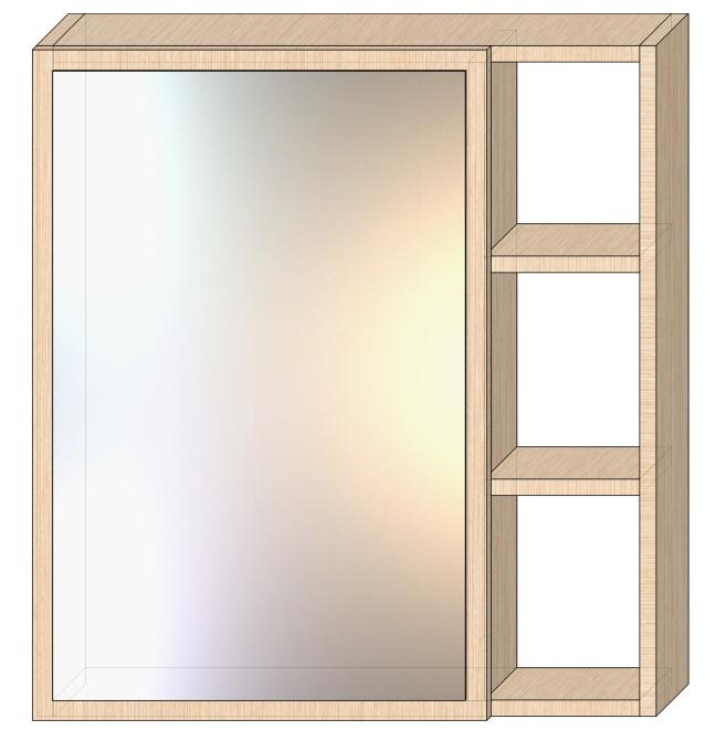 Зеркало 60 Флоренция (левый) венге светлое, 3025.40/2Lw