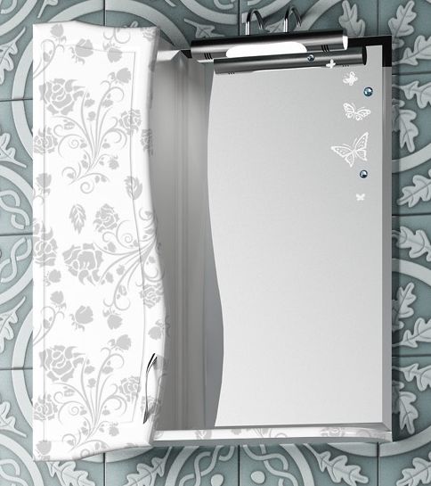 Зеркало 65 Махаон (правый) белый шелк СВ, 0227c.4Rw