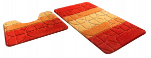 Набор ковриков для ванны PP MIX 4K 60х100+60х50 оранжевый 63 SHAH
