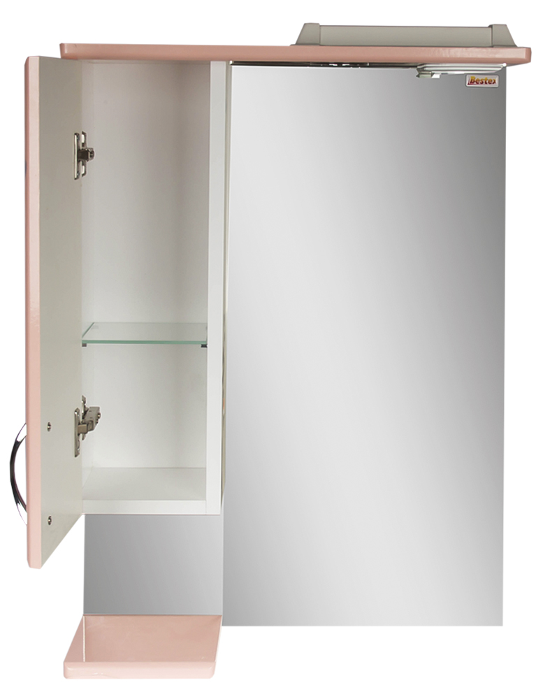 Зеркало 60 Волна new (левый) розовый металлик СВ 4525c.34L w S
