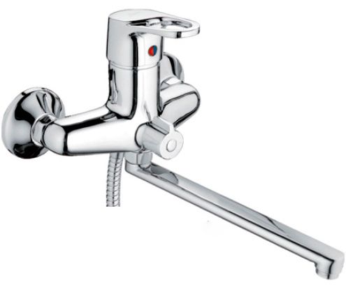 L2250 Смеситель для ванны L-излив 30 см, дивертор в корпусе латунь LEDEME